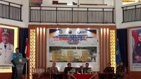 Ridwan, S.Sos, M.Pwk saat memberikan sambutan Diskusi Publik Sistem Pengelolaan CSR Smart