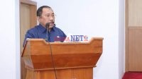 PJ. Bupati Bombana, H. Burhanuddin saat menyampaikan Pidato pada Paripurna DPRD Bombana