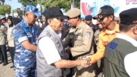 Pj. Bupati Buton, Drs. La Ode Mustari, M.Si. saat menghadiri Apel Siaga Bulan PRB Tahun 2023