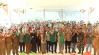 Penyerahan Bantuan secara simbolis di Kecamatan Wiwirano.