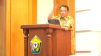 Penjabat (Pj) Gubernur Sulawesi Tenggara (Sultra), Komjen Pol. (P) Dr. (H.C.) Andap Budhi Revianto saat memberikan Sambutan