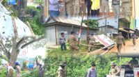 Personil Satpol PP dan Bawaslu Bombana saat menertibkan sejumlah APK