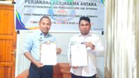 Kepala Dinas Disdukcapil Bombana, Firdaus, S. Pd. M.M (Kiri) dan Kepala Dinas PMD Bombana, M. Hadi Raharjo Putra, S. IP (Kanan)