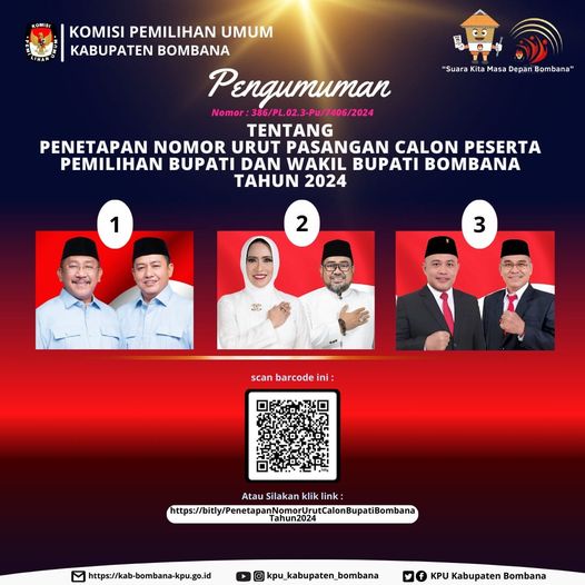 Nomor Urut Pasangan Calon Bupati dan Wakil Bupati Bombana