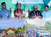 La Ode M Rajiun Tumada dan Purnama Ramadan saat menghadiri acara penutupan turnamen bola voli dan goyang bumi moro