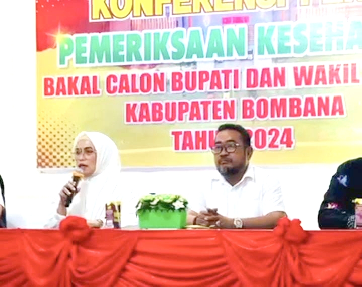 Pasangan Cabup dan Cawabup Andi Nirwana Sebbu dan Heryanto usai pemeriksaan kesehatan