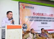 Ketua Bawaslu Bombana, Irpan, S.H., M.Kn saat menyampaikan sambutannya