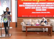 Ketua KPU Bombana, Hasdin Nompo saat menyampaikan sambutannya