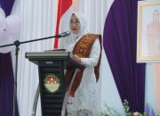 Sambutan Ketua TP PKK Kolut, Ny. Hj. Nurhayati Yusmin. S. Pd. MM..Dalam acara Upacara HUT DWP dan Peringatan Hari Ibu