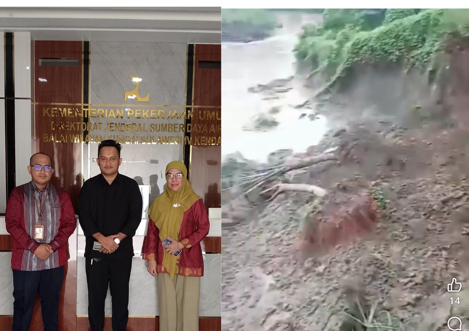 Anggota DPRD Bombana, Yudi Utama Arsyad (Tengah) saat mengunjungi BWS Sultra di Kendari