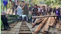 Gotong Royong Perbaikan Jembatan Tampabulu