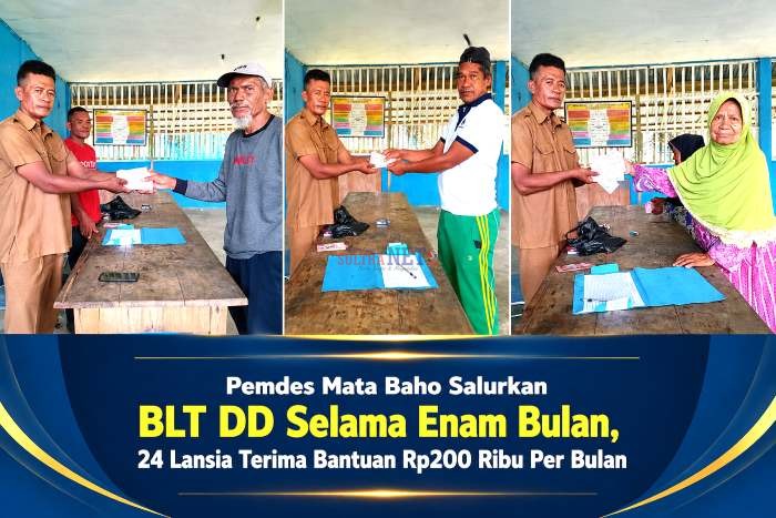 Pemerintah Desa Mata Baho, Kecamatan Wawonii Barat, Kabupaten Konawe Kepulauan (Konkep), menyalurkan Bantuan Langsung Tunai Dana Desa (BLT DD) Tahun Anggaran 2026