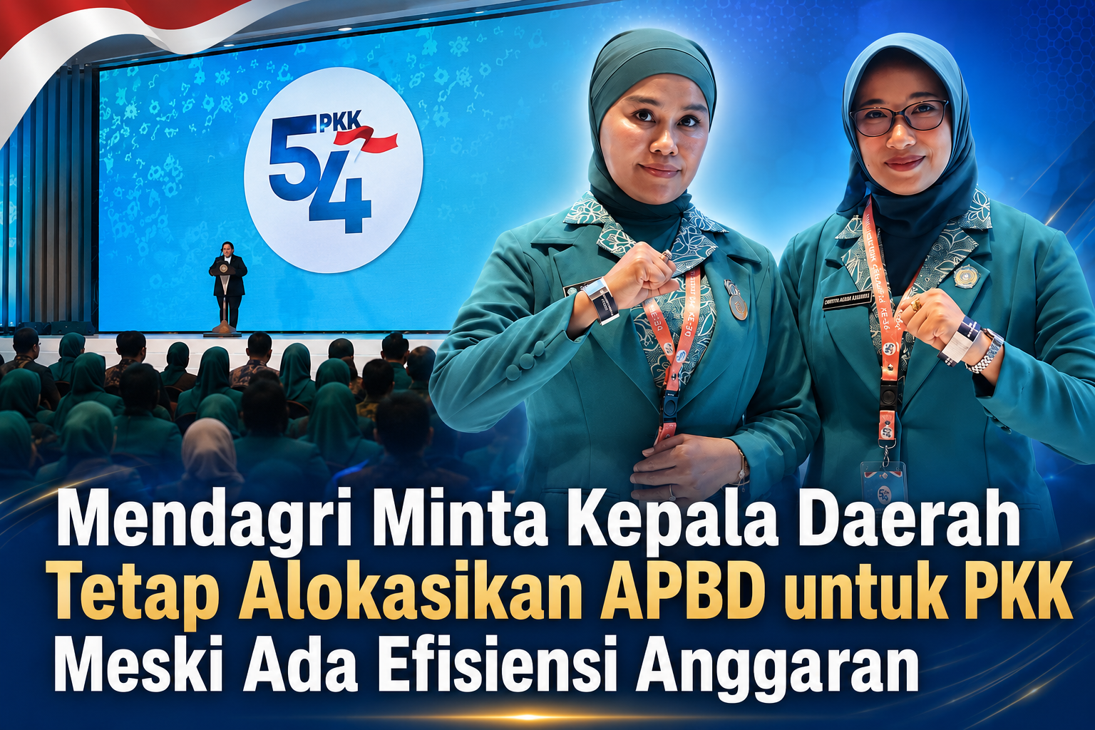 Ketua TP PKK Kabupaten Bombana, Hj Fatmawati Kasim Marewa, S.Sos, (Kiri) saat menghadiri kegiatan