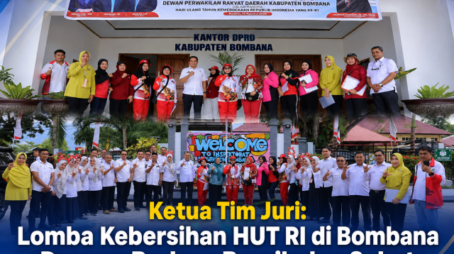Ketgam: Tim juri Lomba Kebersihan HUT ke-81 Kemerdekaan RI saat melakukan penilaian di sejumlah OPD Kabupaten Bombana. Kegiatan ini menjadi bagian dari upaya Pemkab Bombana menumbuhkan budaya bersih, sehat, dan peduli lingkungan.