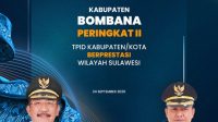 Kabupaten Bombana meraih peringkat kedua TPID Award 2026 Wilayah Sulawesi. Penghargaan ini menjadi apresiasi atas upaya menjaga stabilitas harga dan pasokan.
