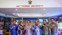 Bupati Bombana bertemu Rektor Unhas membahas penguatan Agrominapolitan, hilirisasi pertanian dan kelautan, pengembangan Unhas di Bombana, serta program beasiswa.